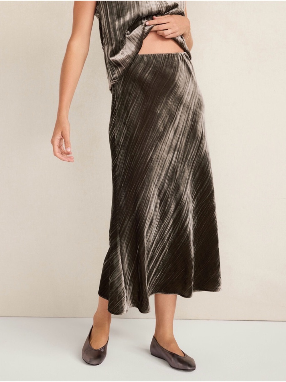 Haven Well Within Textured Velvet Maxi Skirt. Size S NWT